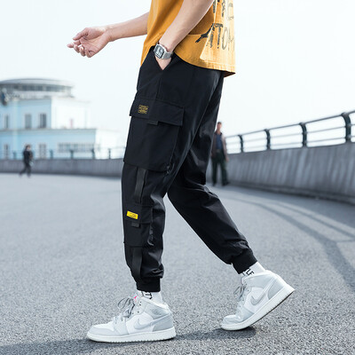 Muške modne kargo hlače s više džepova, ležerne opuštene hip hop omladinske tinejdžerske ulične jesensko-proljetne elegantne hlače