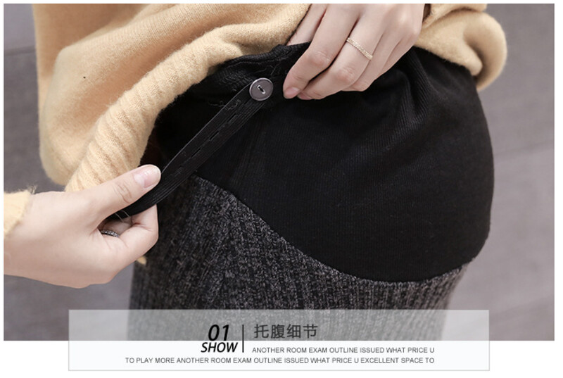 Šlifuotas sijonas nėščiosioms Mini Bodycon sijonas biuro nėščiosioms Lieknas vidurio blauzdos aukštas liemuo, tamprus pieštukas, megzti sijonai Jupe Femme