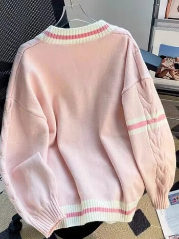 Sweet Bow Knitted Cardigans Y2k Aesthetic All Match Contrast Color Coats Модни едноредни дамски пуловери Kawaii JK Jumper