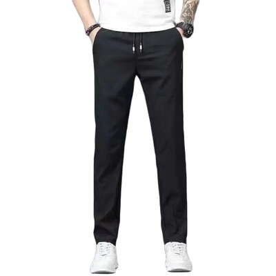 Toamnă Nouă Modă Trendloose Dimensiuni mari Subțire Mătase de gheață Respirabil Sport Coreean Pantaloni Casual în Nouă Puncte Haine vintage anilor 90