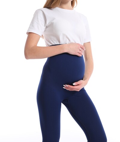 Magas derekú terhességi leggings Skinny kismama ruhák terhes nőknek Belly Support Kötött leggins Body Shaper nadrág