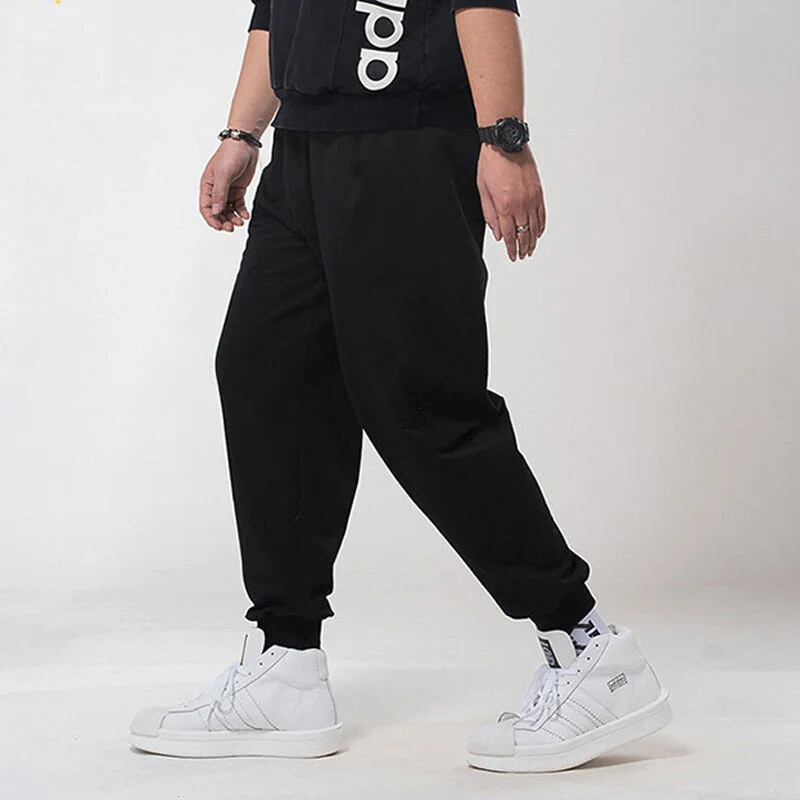 10XL Prevelike crne ležerne hlače Muške prozračne trenirke Hlače za trčanje s elastičnim strukom Brzo sušeće široke hlače Muška ulična odjeća
