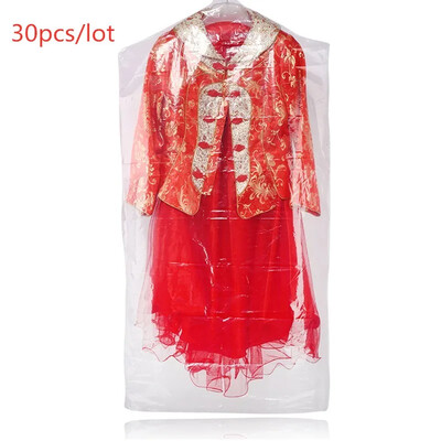 30 gab. Caurspīdīgi piekaramie apģērbi Putekļu aizsargs Apģērbs Putekļu necaurlaidīgs glabāšanas soma Garderobes skapis Plastmasas pārvalks Apģērba mētelis Uzvalka aizsargs