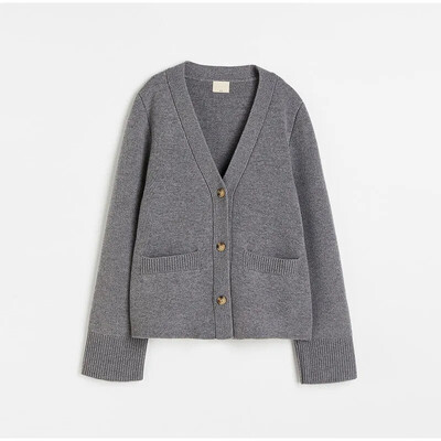 Cardigan tricot pentru femei, toamnă, blândă, solidă, cu mânecă lungă, cu un singur piept, pentru femei, cu buzunar cu decolteu în V, tricotaje pentru damă, toate se potrivesc 2024