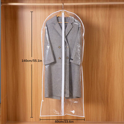 5 gab. Putekļu necaurlaidīgs apģērba piekarināmais maisiņš, viegls drēbju glabāšanas maisiņš skapim, caurspīdīgs vāks