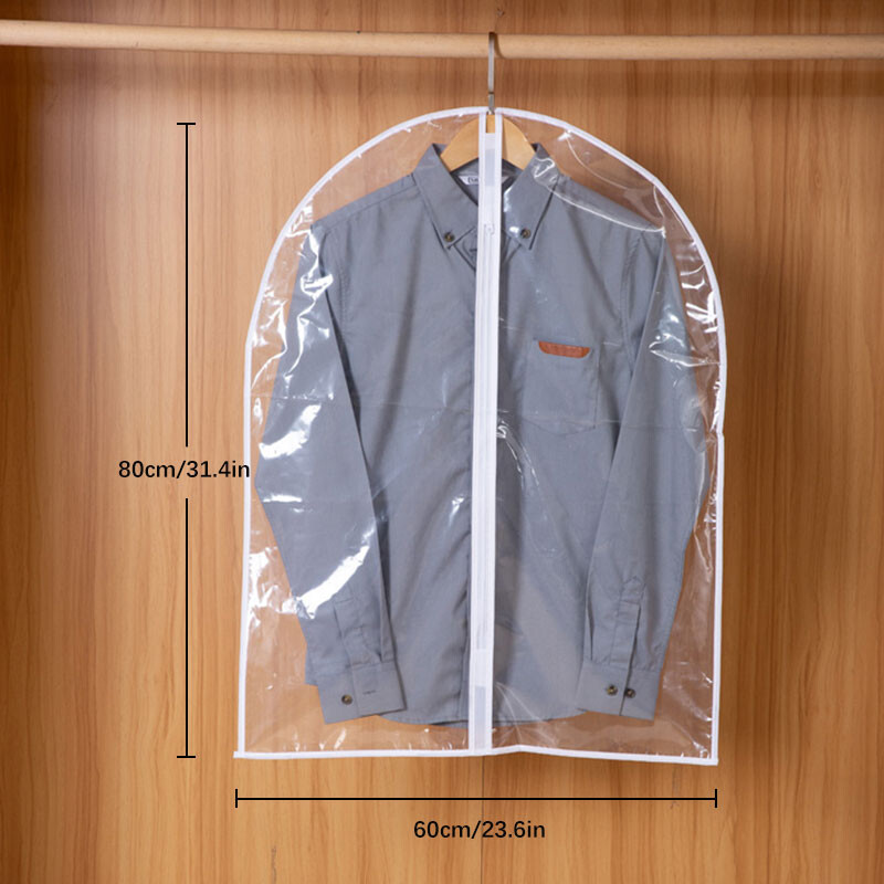 5 gab. Putekļu necaurlaidīgs apģērba piekarināmais maisiņš, viegls drēbju glabāšanas maisiņš skapim, caurspīdīgs vāks