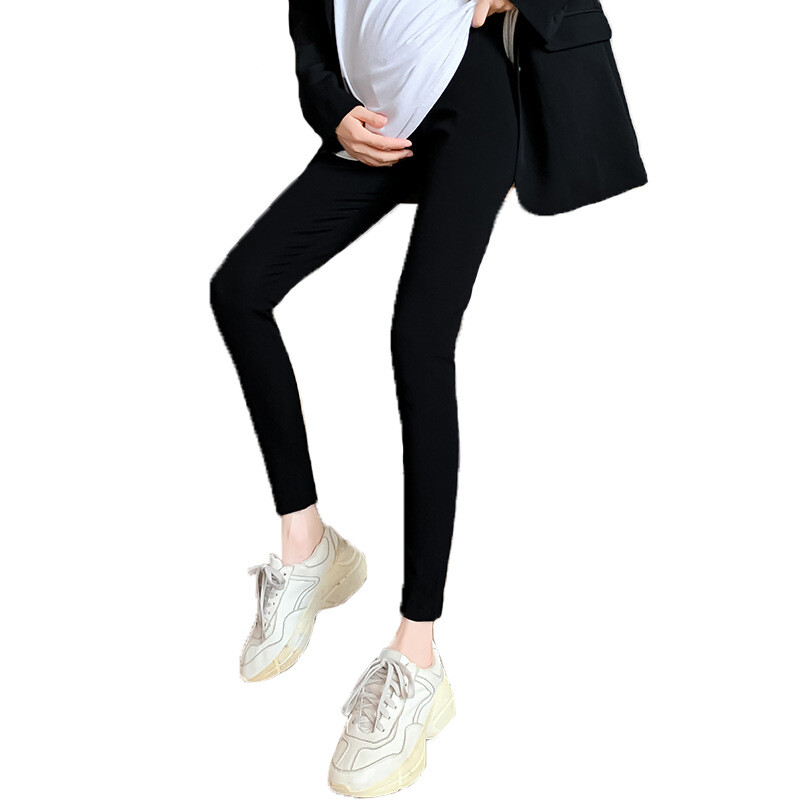 Terhes női nadrágok tavaszi és őszi leggings has nadrág állítható egyszínű vékony koreai terhes női nadrág láb nadrág