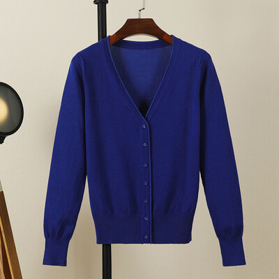 Μαύρη κομμένη ζακέτα γυναικεία ρούχα Μπλούζες ζέρσεϊ Γυναικείο παλτό άνοιξη 2024 Μακρυμάνικο κορυφαίο πλεκτό πουλόβερ κορεατικής μόδας