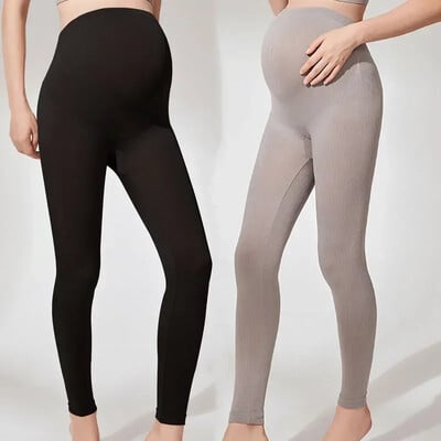 Jambiere de maternitate elastice cu talie înaltă Skinny pentru femeile însărcinate Suport pentru burtă Jambiere postpartum Pantaloni de fitness pentru modelarea corpului