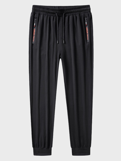 Ljetne trenirke od ledene svile Muške prozračne mrežaste brzosušeće trkače Sportska odjeća Ležerne sportske hlače Ravne hlače velika veličina 8XL 9XL