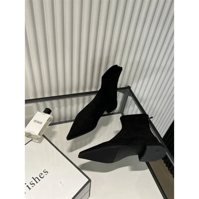 2024 Modne ženske gležnjače s patentnim zatvaračima na špic s cipelama na nisku petu Ženska obuća s leopard printom Ženske rastezljive moderne čizme