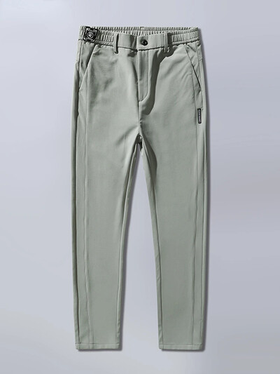 Pantaloni bărbați 2024 de vară din mătase de gheață pantaloni casual bărbați drepți largi, elastic, stil subțire, uscare rapidă, pantaloni de sport pentru tineret, respirabili