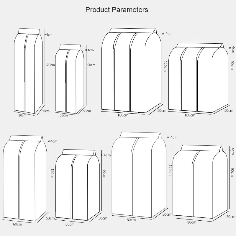 3D velika odjeća Navlaka otporna na prašinu Odjevni predmet Odijelo Kaput Vodootporna zaštita za odjeću Viseći organizator Vreća za pohranu garderobe