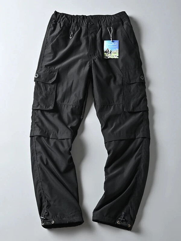 Vasaras plānās vīriešu brīvdabas darba apģērba bikses ar elpojošu un brīvu piegriezumu, liela izmēra noņemamas darba apģērba bikses, ikdienas panna