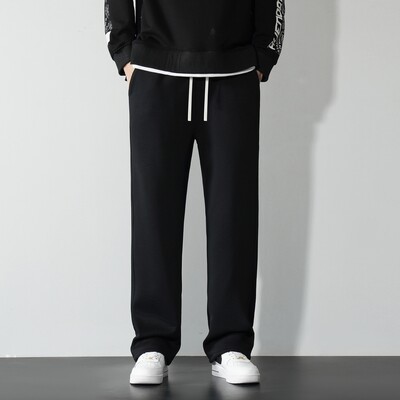 Kevadised vabaaja dressipüksid, meeste jooksupüksid, 2024, uued puuvillased ühevärvilised spordipüksid, meeste bränd, kõrge kvaliteediga ülisuured vabad püksid, meeste püksid