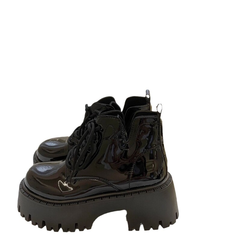 Zdepaste crne ležerne ženske gležnjače s platformom 2024. Nove dizajnerske jesen zimske čizme s platformom u britanskom stilu Cipele za žene