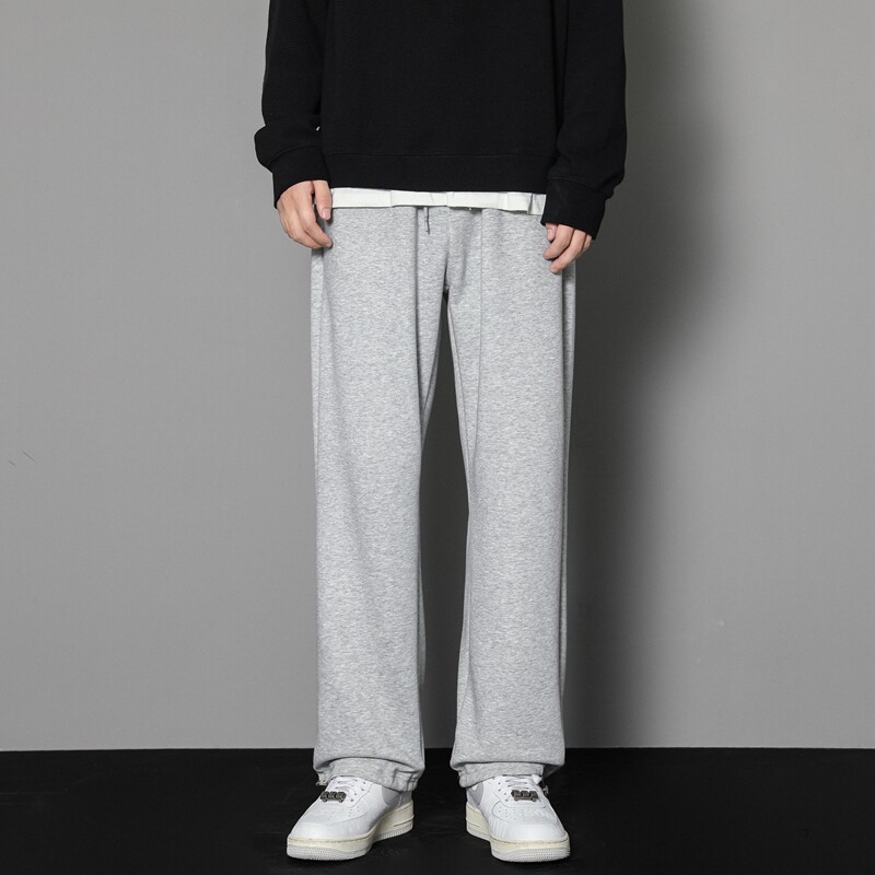 CAAYU Trenerke Muške ravne hlače velike veličine Muške široke crne ležerne hlače Ulična odjeća Sportske hlače Joggers Sportske prekomjerne veličine