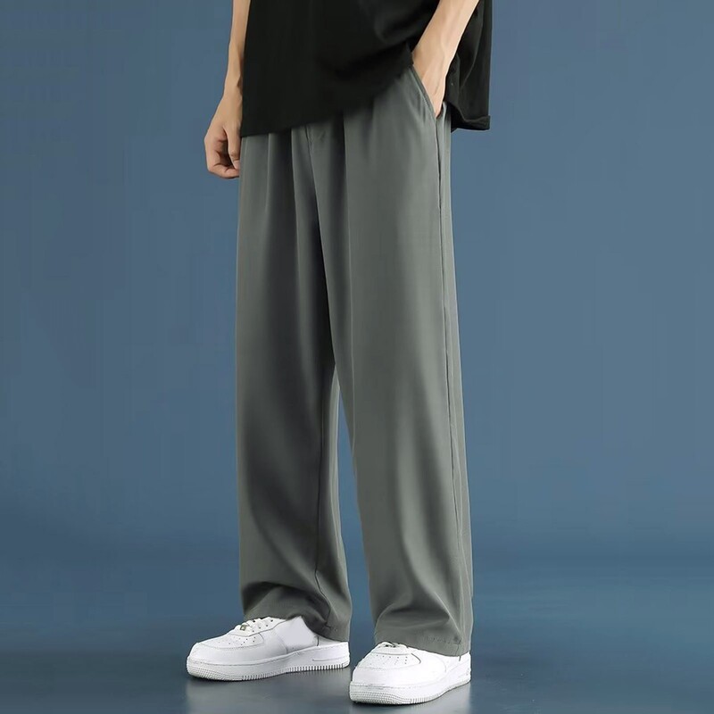 Pantaloni largi pentru bărbați, vară, toamnă, pantaloni sport, ocazional, largi, cu picioare late, fund drept, pantaloni cu talie înaltă pentru bărbați