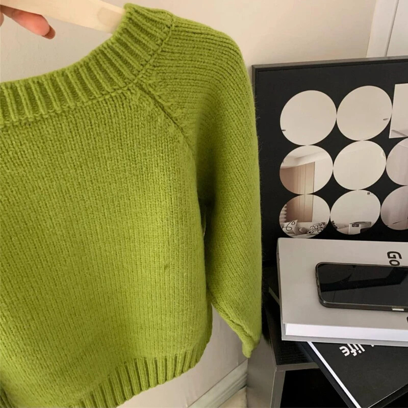 Sieviešu džemperis ar rāvējslēdzēju ar apgrieztu kakla izgriezumu, apgriezts trikotāža omulīgs rudens 7 krāsu amerikāņu temperaments Кардиган Женский Minimālistisks ikdienišķs