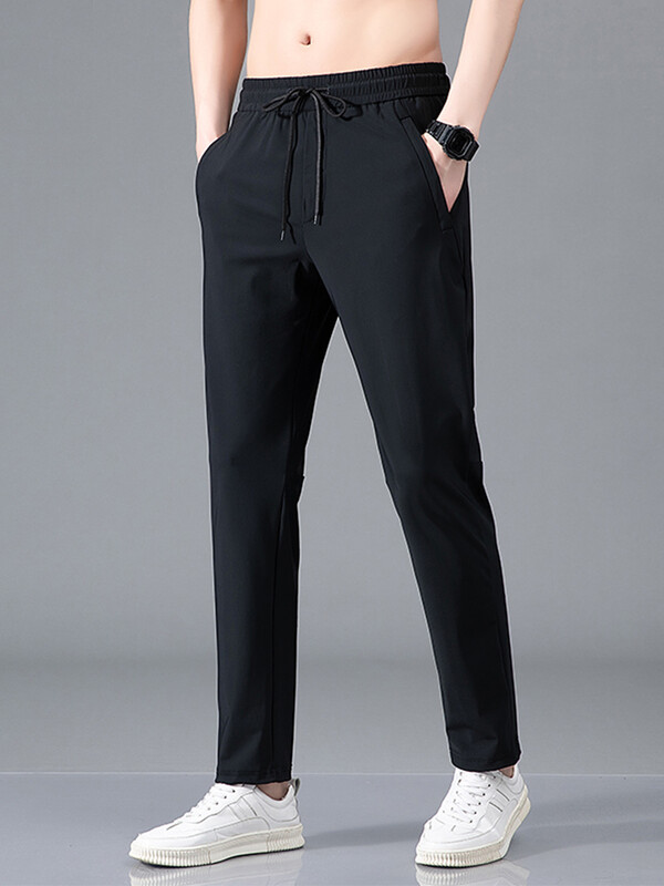 Vasaras rāvējslēdzēja kabatas Vīriešu sporta bikses Elpojošas Ātri Dry Stretch Neilona Ikdienas sporta bikses Liela izmēra Taisnas Sporta Bikses 8XL