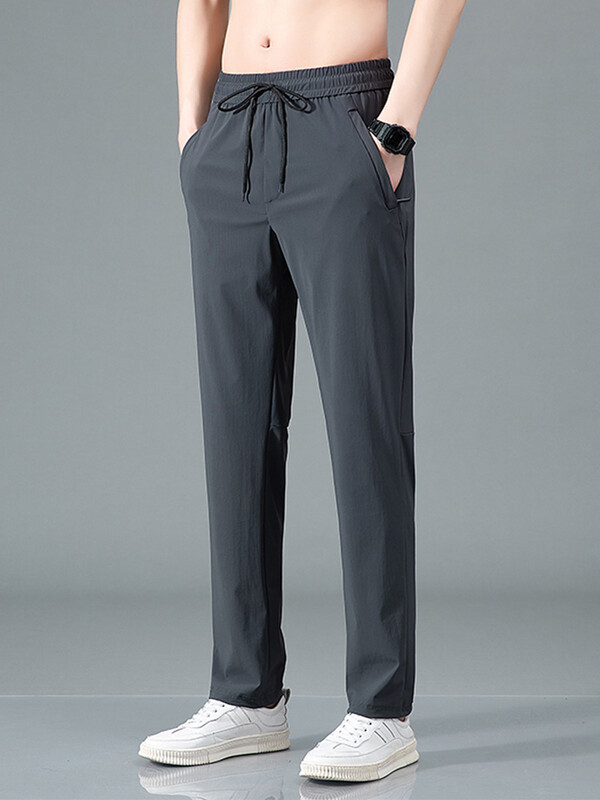 Vasaras rāvējslēdzēja kabatas Vīriešu sporta bikses Elpojošas Ātri Dry Stretch Neilona Ikdienas sporta bikses Liela izmēra Taisnas Sporta Bikses 8XL