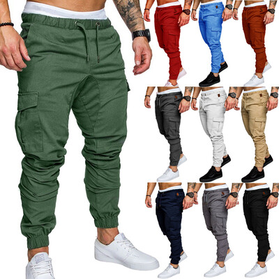 Pantaloni pentru bărbați, la modă subțiri, ocazionali, pantaloni de jogger, 2020, pantaloni cargo, pantaloni de sport pentru bărbați, cu mai multe buzunare, pantaloni de sport pentru sală de fitness pentru bărbați