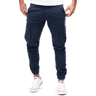 Pantaloni pentru bărbați, la modă subțiri, ocazionali, pantaloni de jogger, 2020, pantaloni cargo, pantaloni de sport pentru bărbați, cu mai multe buzunare, pantaloni de sport pentru sală de fitness pentru bărbați