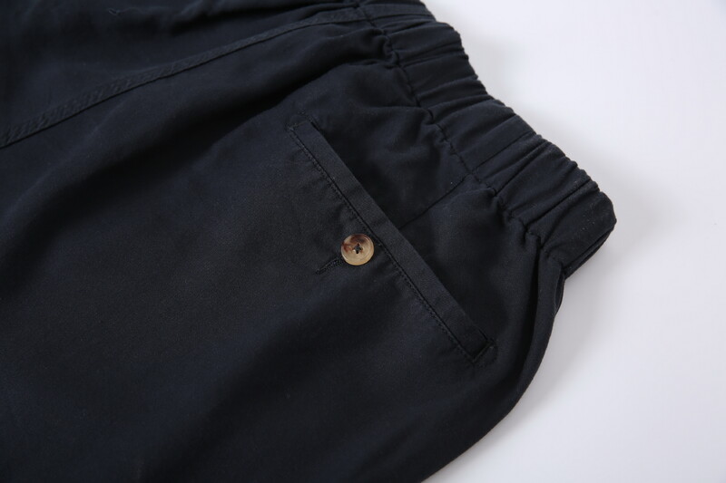 VNRY 2024 Muške hlače od 100% pamuka opuštene hlače od poplina Hlače s elastičnim pojasom Ravne fitness muške uzročne hlače Crne prozračne