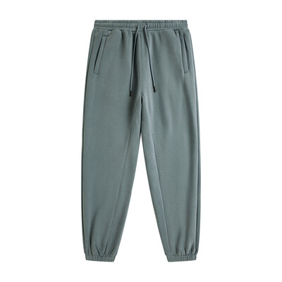 ZODF 2022 Pantaloni de trening pentru bărbați, 345 g/m², din lână, unisex, de culoare uni, largi, retro, hip hop, pantaloni de iarnă, Trening Brand Streetwear HY0005