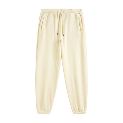 ZODF 2022 Pantaloni de trening pentru bărbați, 345 g/m², din lână, unisex, de culoare uni, largi, retro, hip hop, pantaloni de iarnă, Trening Brand Streetwear HY0005