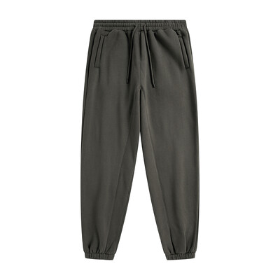 ZODF 2022 Pantaloni de trening pentru bărbați, 345 g/m², din lână, unisex, de culoare uni, largi, retro, hip hop, pantaloni de iarnă, Trening Brand Streetwear HY0005