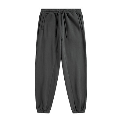 ZODF 2022 Pantaloni de trening pentru bărbați, 345 g/m², din lână, unisex, de culoare uni, largi, retro, hip hop, pantaloni de iarnă, Trening Brand Streetwear HY0005