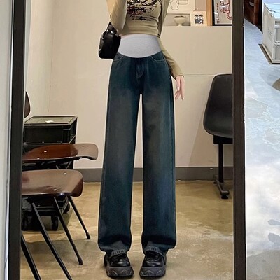 2024 Fashion Grūtnieču Džinsi Mātes apģērbi grūtniecēm Platas Bikses Vēders Atbalsta Bikses Premama Apģērbs Grūtniecība