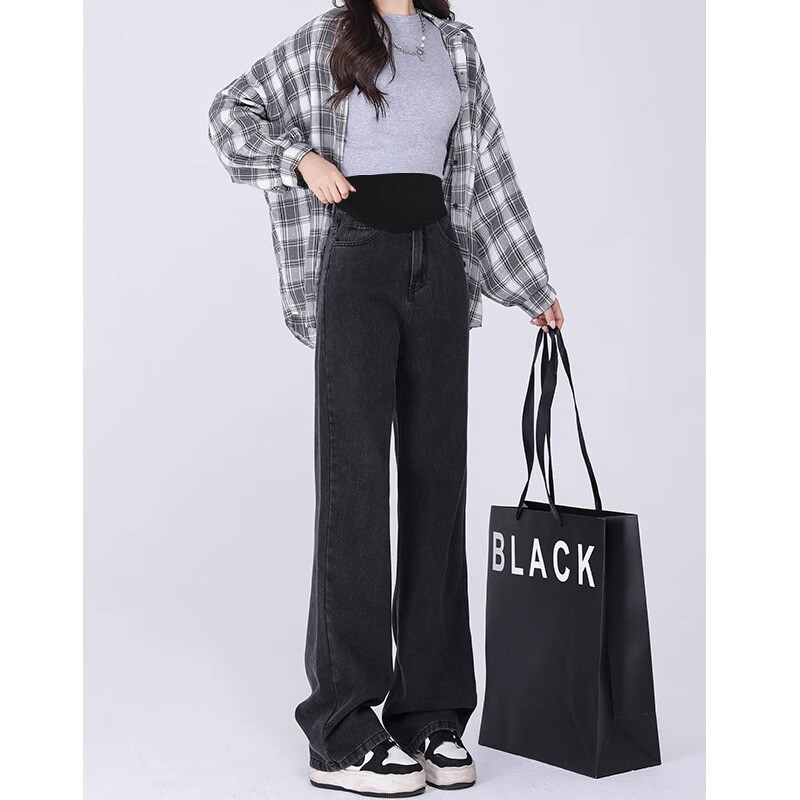 2024 Fashion Grūtnieču Džinsi Mātes apģērbi grūtniecēm Platas Bikses Vēders Atbalsta Bikses Premama Apģērbs Grūtniecība