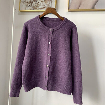 Γυναικεία γκρι κουμπιά ελαφριές πλεκτές ζακέτες Κασμίρ πουλόβερ Μαύρα φθινοπωρινά μακρυμάνικα γυναικεία μπλουζάκια