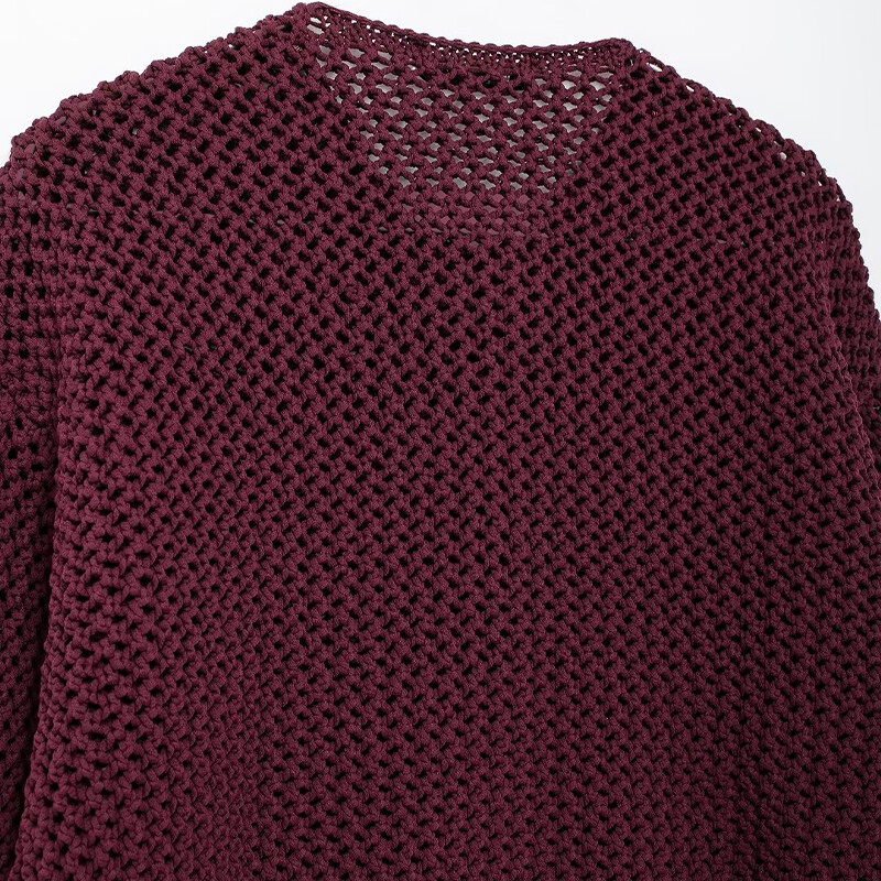 Willshela sieviešu modes ar kabatām sarkans, vienrindas trikotāžas džemperis ar garām piedurknēm ar O veida kakla izgriezumu, sieviešu eleganti sieviešu tērpi