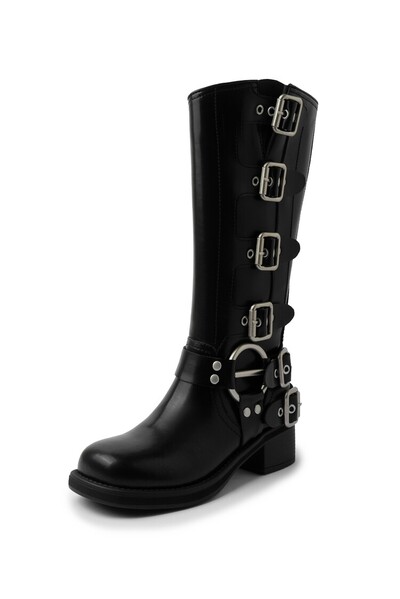 2023. gada vasaras jauni garie zābaki, bieza papēža jostas sprādzes, pretslīdes, plāni zābaki Retro modes, lielām piedurknēm motociklistu zābaki