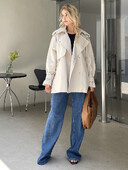 2024 Femei Toamna/Toamna Trench scurt din bumbac și haină