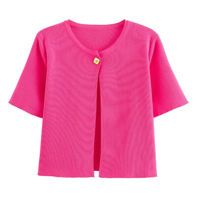 TRAF 2024 Sieviešu jaka īsie džemperi Trikotāžas jaciņa sievietēm Rudens plānas baltas sarkanas jakas Sieviešu džemperi ar īsām piedurknēm