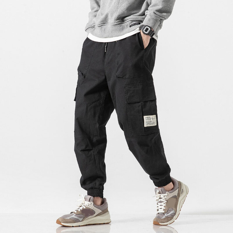 Muške vintage kargo hlače, tanke, prekomjerne hlače s više džepova, pamučne ležerne hlače za trčanje, ulična odjeća, zakrpa, muška odjeća 2023.
