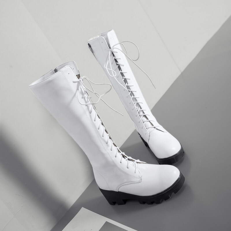 YMECHIC 2023, sarkans, liela izmēra, mežģīņots sieviešu apavi ar augstu papēžu vidusdaļu