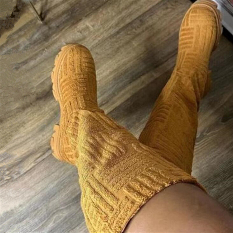 Luksusa zīmols 2023 jauns sieviešu biezas zoles, biezi papēžu siltie zābaki Sieviešu dvielis Kokvilnas zābaki Motozābaki 36-43 zābaki sievietēm