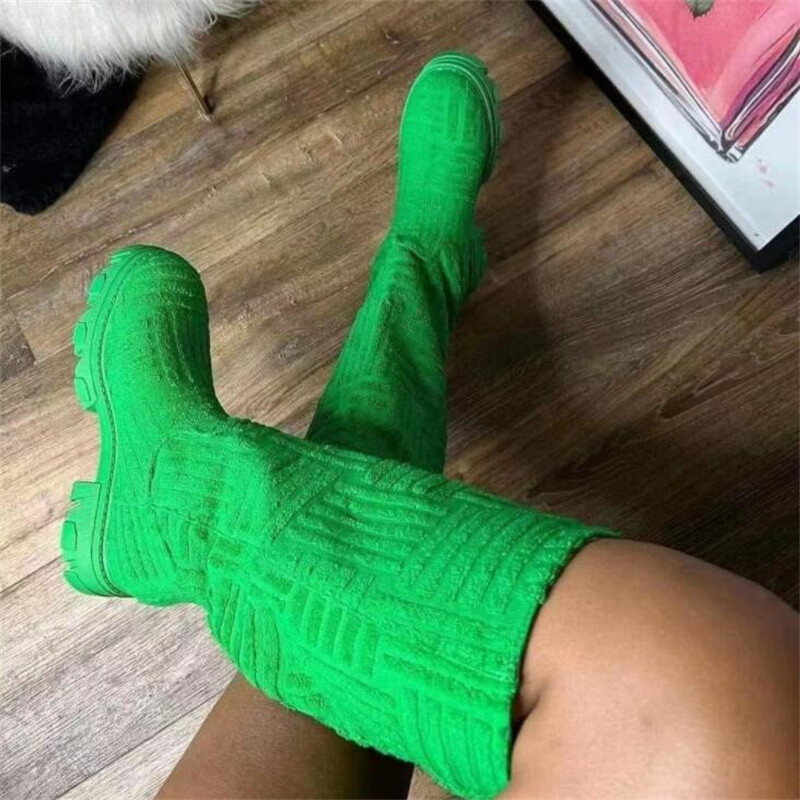 Luksusa zīmols 2023 jauns sieviešu biezas zoles, biezi papēžu siltie zābaki Sieviešu dvielis Kokvilnas zābaki Motozābaki 36-43 zābaki sievietēm