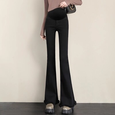 Modes Sieviešu Džinsi Māmiņai Atpūta Boot Cut Bikses Grūtniecības Bikses Slim Fit Liela izmēra Grūtnieču bikses Grūtnieču Apģērbs Māte