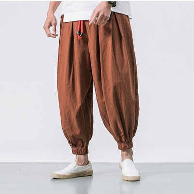 Pavasaris Vasara vienkrāsainas bikses Vīriešu brīvas ikdienišķas platas sporta bikses Modes, maigas apakšas Ikdienas skriešanas bikses vīriešiem