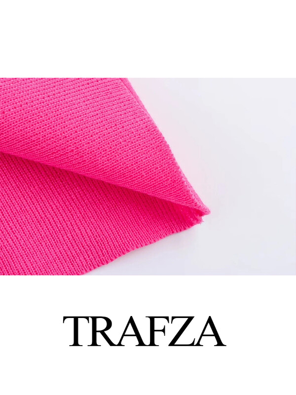 TRAFZA 2024 Sieviešu plāns trikotāžas īss tops ikdienišķs, vienkrāsains O veida kakla izgriezums īsām piedurknēm, džemperis ar vienu pogu trikotāžas jaka virsdrēbes