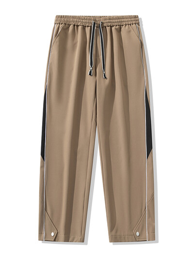 2024. gada rudens jauns vīriešu sporta bikses ar platām kājām svītrainām sporta bikses liela izmēra 8XL 7XL 6XL zīmējums sporta apģērbs brīvas taisnas bikses