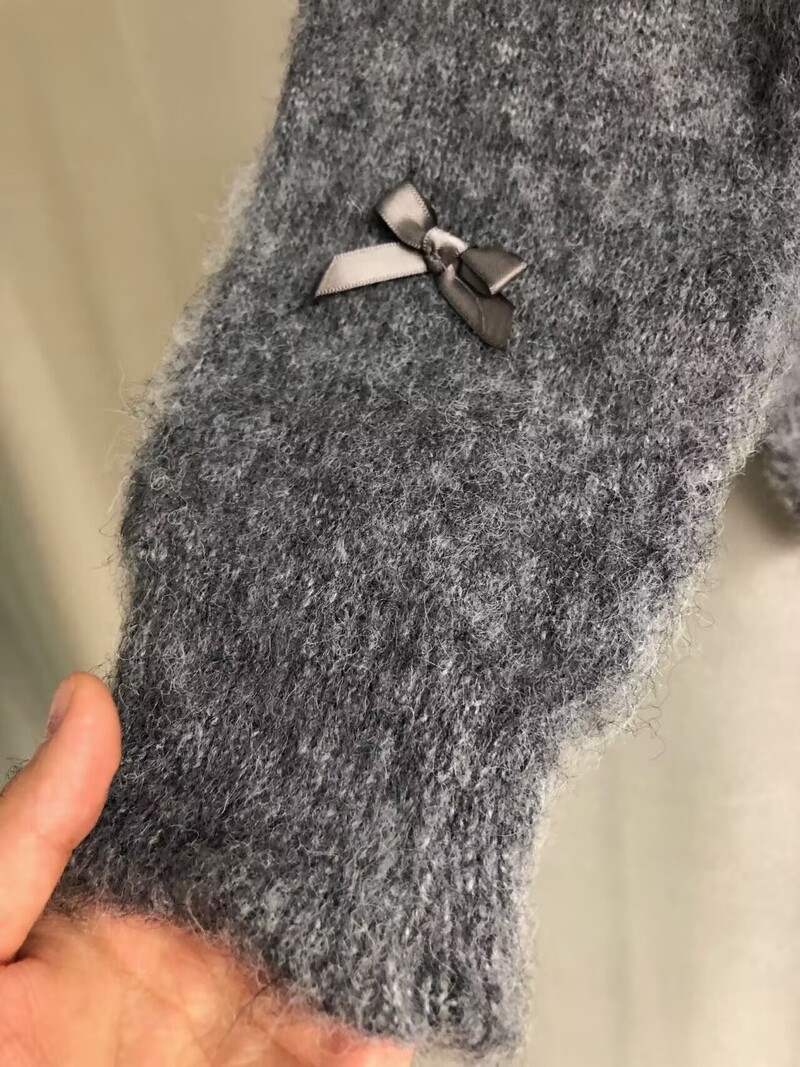 Pelēks džemperis, 2024. gada rudens ziemas sieviešu temperaments, augsta mīksta mohēra, trikotāžas jaciņa, smaržīgs mētelis, ikdienas topi korejiešu