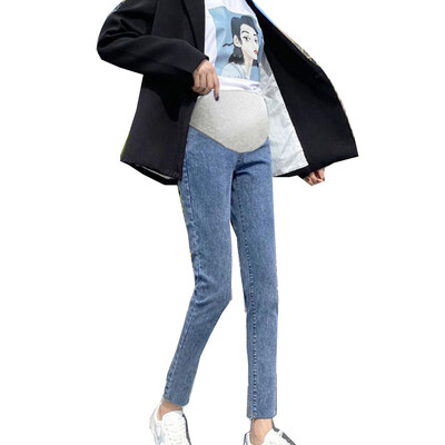 Pantaloni abdominali de sarcină Blugi iubit Pantaloni de maternitate pentru femei însărcinate Haine Pantaloni cu talie înaltă Blugi largi din denim