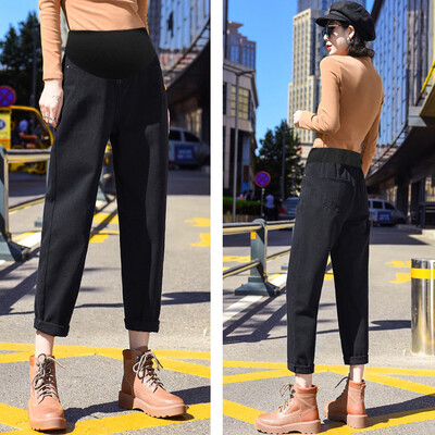 Pantaloni abdominali de sarcină Blugi iubit Pantaloni de maternitate pentru femei însărcinate Haine Pantaloni cu talie înaltă Blugi largi din denim